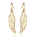 Openwork Wing Drop Earrings In Gold And Silver Tones view 1