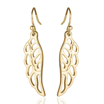 Openwork Wing Drop Earrings In Gold And Silver Tones