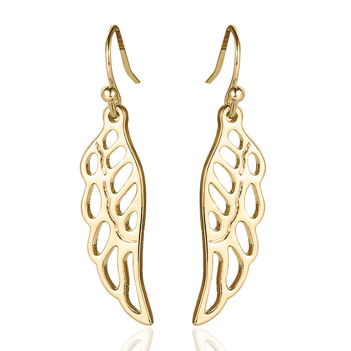 Openwork Wing Drop Earrings In Gold And Silver Tones