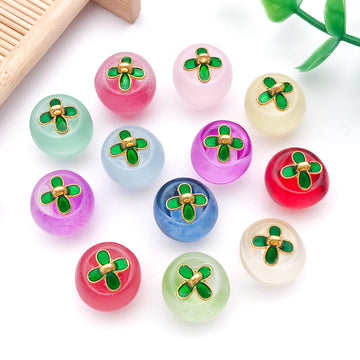 Twelve-Color Translucent Apple Glass Charm Collection