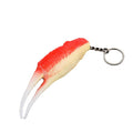 Realistic Imitation Crab Leg Food Model Split Ring Keychain view 5