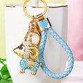 Jeweled Lamb Keychains in Five Colors with Braided Loop Options view 4