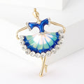Ballet Dancer Brooch With Purple or Blue Enamel Skirt view 2