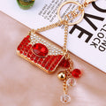 Jeweled Perfume Purse and Enamel Handbag Keychains in Eleven Colors view 3
