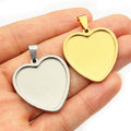 Heart Stainless Steel Pendant Trays Jewelry Making Components view 5