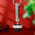 Leopard Band Crystal Heart Keychains with Straps and Plain Options view 11