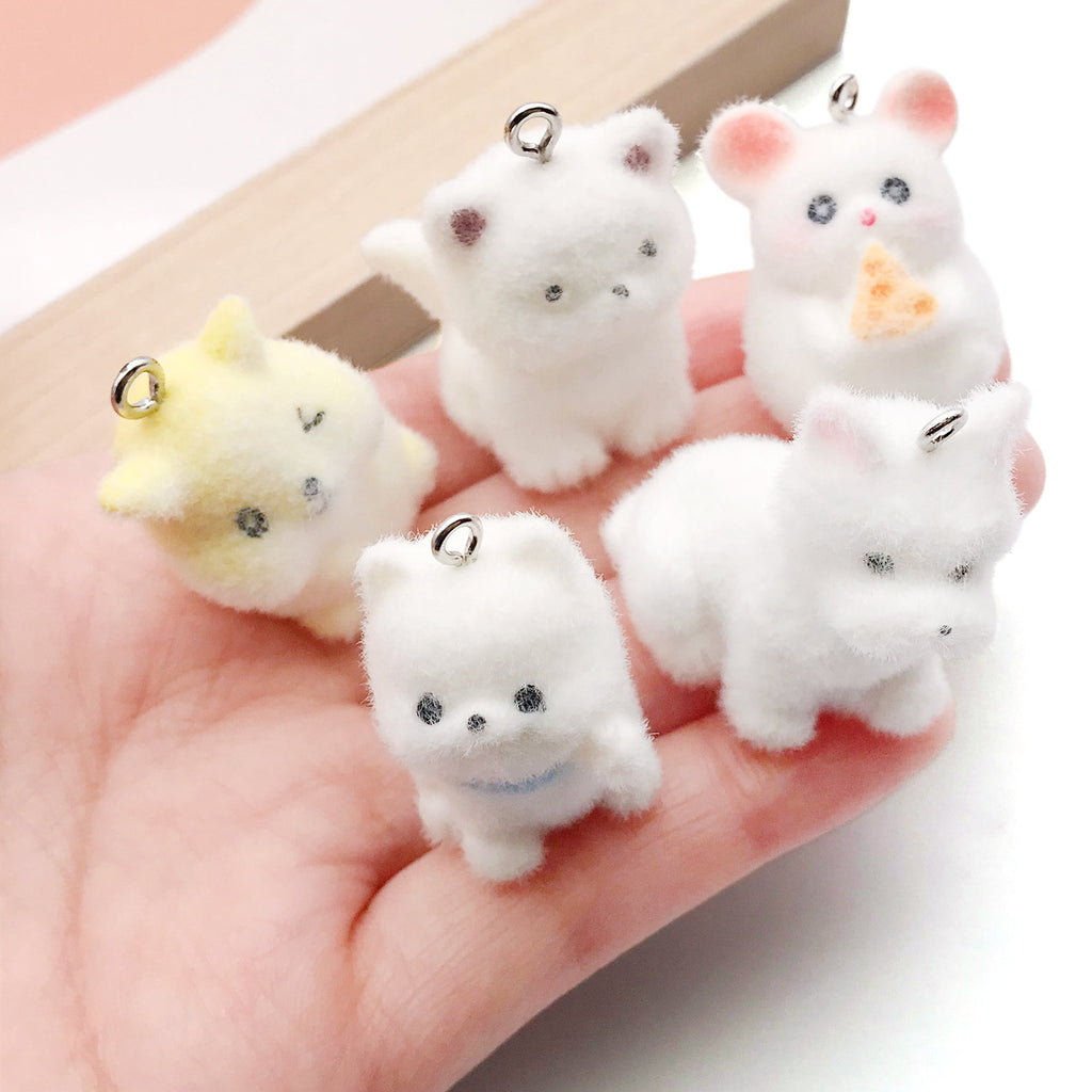 Resin 3D Dog Charm Pendant for Keychain Bracelet Necklace DIY Jewelry