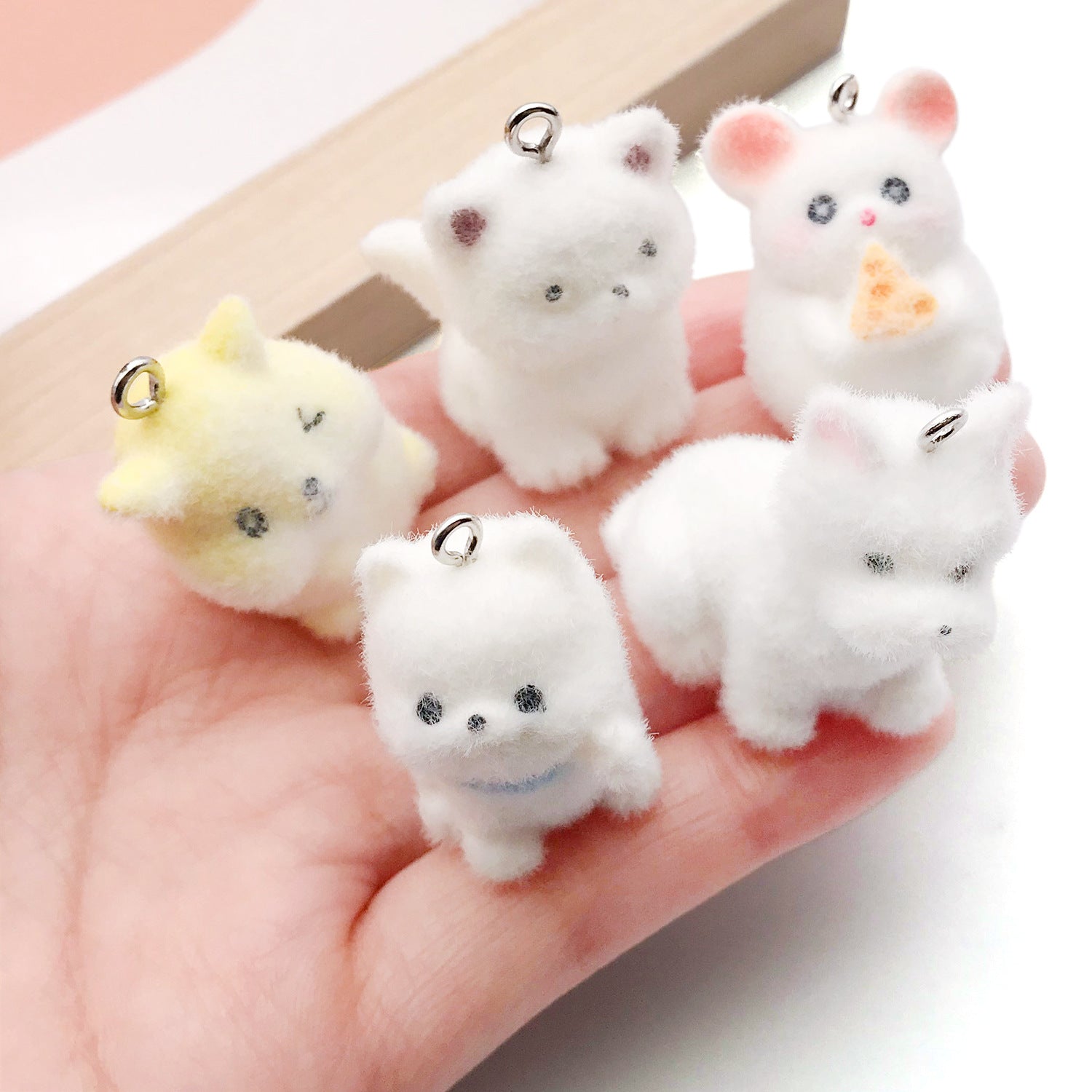 Resin 3D Dog Charm Pendant for Keychain Bracelet Necklace DIY Jewelry