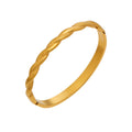 Gold Twisted Wrap Clasp Bangle 316L Stainless Steel view 5