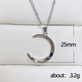 Open Crescent Pendant Necklace in Gold and Silver Tone Options view 5