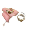 Brown Resin Crystal Hoop Earrings with Distinctive Textured Details view 5