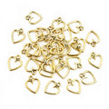 Open Heart Charms in Gold Silver and Mixed Finish Sizes view 4
