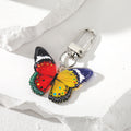 Silver Tone Colorful Butterfly Acrylic Clip Keychains in Six Designs view 6