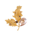 Maple Leaf Crystal Metal Brooch Pin for Jackets and Lapels view 1