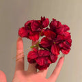 Deep Red Fabric Flower Cluster U Pin Hair Stick 1 Style view 3