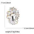 Crystal Loop Leaf Brooch with Faceted Stones for Jackets and Scarves view 8