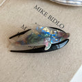 Acrylic Dolphin Hair Claw Clips Iridescent Gradient Blue view 6