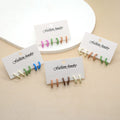 Pastel C Shape Mini Hoop Earring Three Pair Sets in Four Colorways view 1