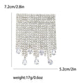 Square Crystal Mesh Fringe Brooch in Gold and Silver view 7