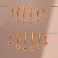 Crystal Tree of Life and Flower Drop Hoop Earrings in Nine Styles view 2