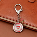 Valentines Day Disc Keychain Rose Charm Lobster Clasp view 4