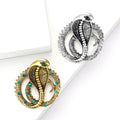 Coiled Cobra Brooch with Crystal Accents in 2 Color Styles view 1