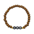 Dad Letter Wood Bead Stretch Bracelet Gold Spacer Beads view 5