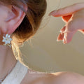 Pastel Enamel Flower And Leaf Stud Earrings - One Style view 4