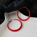 Red Hoop Earrings In Seventeen Rounded Square And Twisted Styles view 6