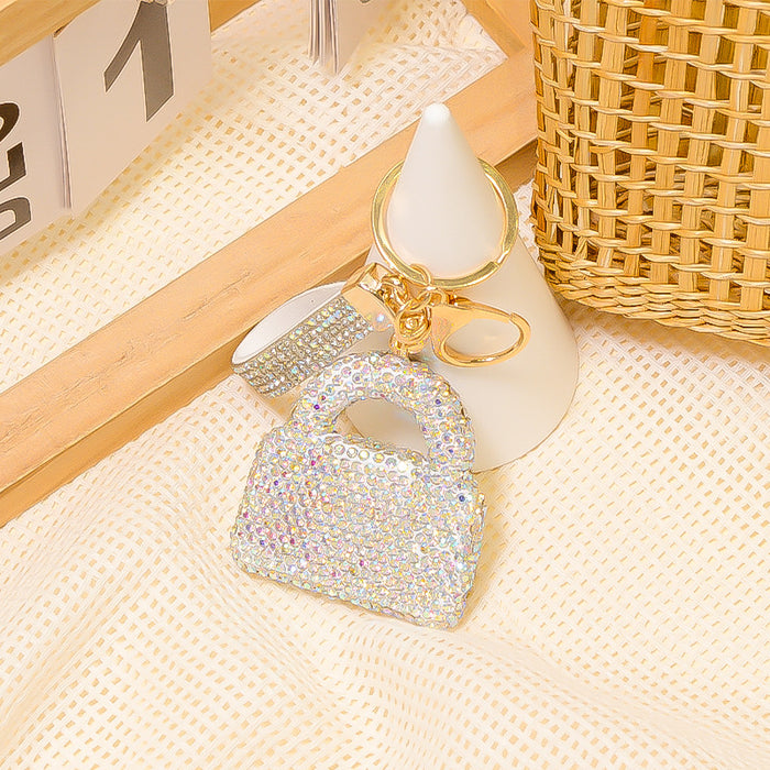 Rhinestone Mini Handbag Keychain AB Crystal Bag Charm