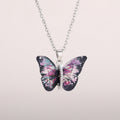 Acrylic Butterfly Pendant Necklace Gold or Silver Chain Styles view 1
