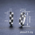 Black and Clear Leaf Cluster Huggie Earrings Polished Jewelry Accessory view 4