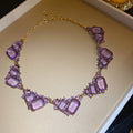 Geometric Faceted Gem Necklace and Drop Earring Pieces view 9