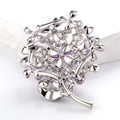 Flower Crystal Metal Brooch Pin 6 x 5 cm for Jackets and Lapels view 3