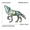 Abalone Shell Wolf Brooch With Silver Tone Outline view 6