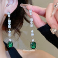 Silver Tone Crystal Linear Drop Stud Earrings in Three Styles view 4