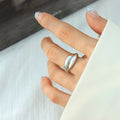 Gold and Silver Open Crossover Dome Ring Wide Band Style view 7
