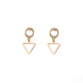 Crystal Look Round Top Open Triangle Dangle Earrings view 5