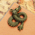 43x38mm Vintage Chinese Dragon Alloy Pendant