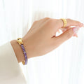 Gold Magnetic Clasp Baguette Zircon Tennis Bracelet Colors view 11