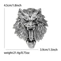 Detailed Roaring Lion Head Brooch in Gold and Silver Tone view 5
