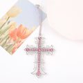 Silver Rhinestone Cross Ornament Metal Hanging Tree Charm view 7