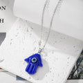 Resin Hamsa Hand Evil Eye Pendant Necklaces Ten Colors view 5