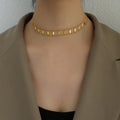 Double Layer Rhombus Sequin Choker Necklace Gold Steel Rose view 7