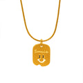 Smile Tag Pendant Necklace Gold Black Or Clear Zircon Eyes view 5