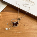 Flocked Horse Pendant Long Necklaces - 3 Styles Polished Decorative Design view 3