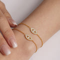 Zircon Evil Eye Necklace Bracelet Plus Satellite Bead Chains view 3