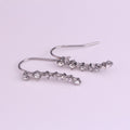 Curved Clear Look Star Row Hook Earrings in Two Finishes view 7