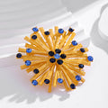 Gold Tone Sunflower Crystal Metal Brooch Pin 6.5 cm view 5