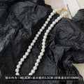 White Faux Pearl Strand Necklace Gold Clasp Six Diameters view 10